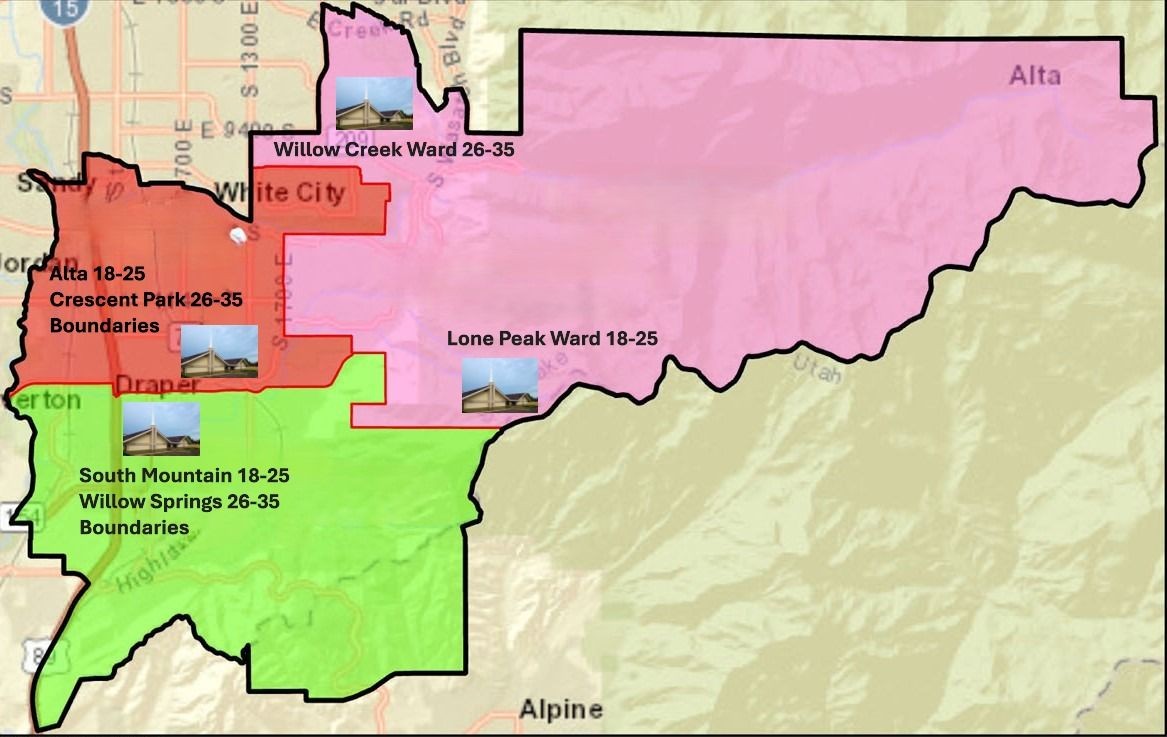 Draper YSA Stake and Ward Boundaries